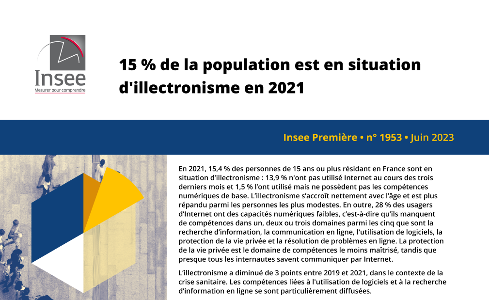 Etude Insee : 15% de la population en situation d'illectronisme en 2021